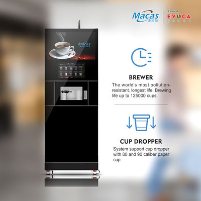 comprar 220VAC Máquina de café de pie en el suelo de chapa de metal de autoservicio Máquina de café comercial 220VAC fabricación en línea
