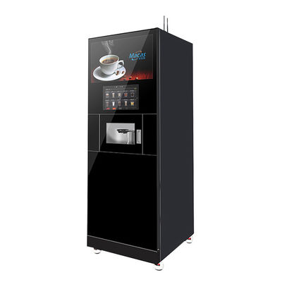 comprar Máquina expendedora de café de vidrio templado de hoja de metal con sistema de pago fabricación en línea