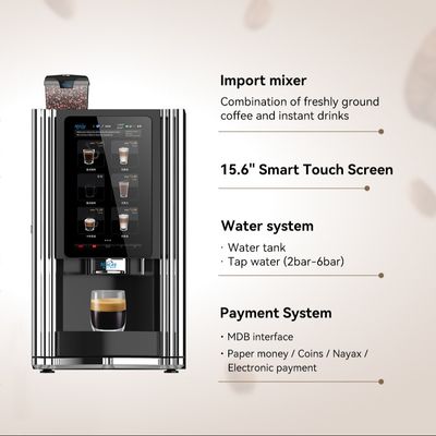 Un buen precio. Máquina de venta de café de frijoles a taza comercial de 220V / 50-60Hz con pantalla táctil en línea