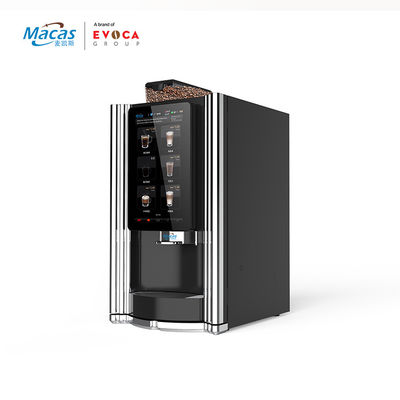 Máquina de venta de café comercial de 58 kg pantalla táctil de 15,6 pulgadas Material del cuerpo de chapa de metal para cafetería