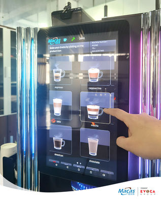 15Máquina comercial de café con pantalla táctil de 6 pulgadas con dispensador automático
