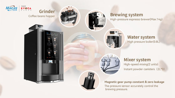 Un buen precio. Máquina expendedora de café automática de 220V 2000W con pantalla táctil de 15.6 pulgadas en línea