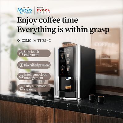 Un buen precio. Máquina expendedora de café con pantalla táctil conveniente con sistema opcional de espumador de líquido y leche en polvo Características personalizables en línea